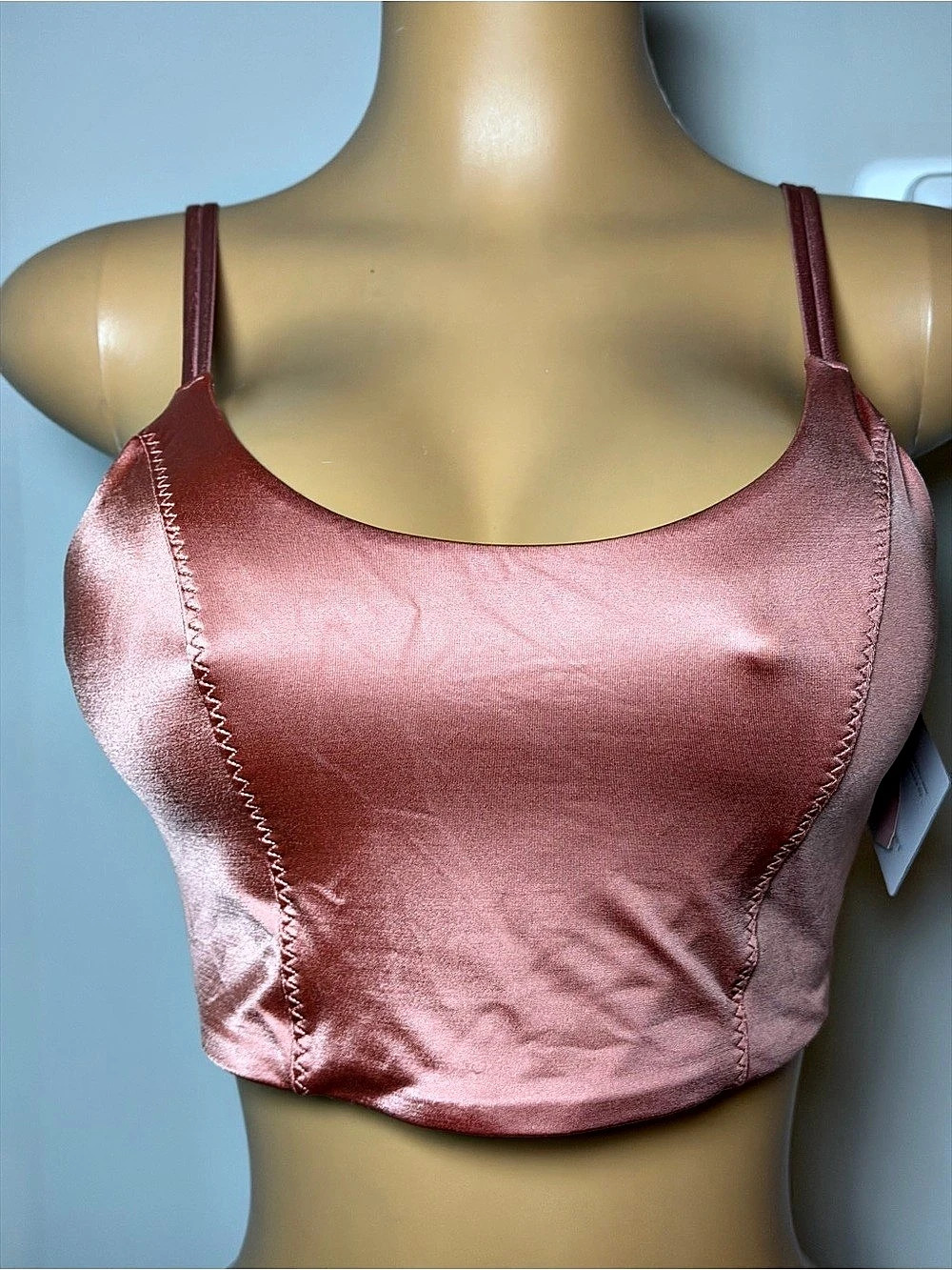 Victoria's Secret Satin-Look Strappy Crop Top in Pink Size Large NWT